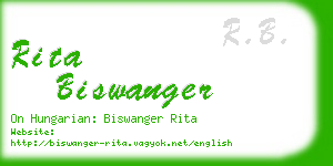 rita biswanger business card